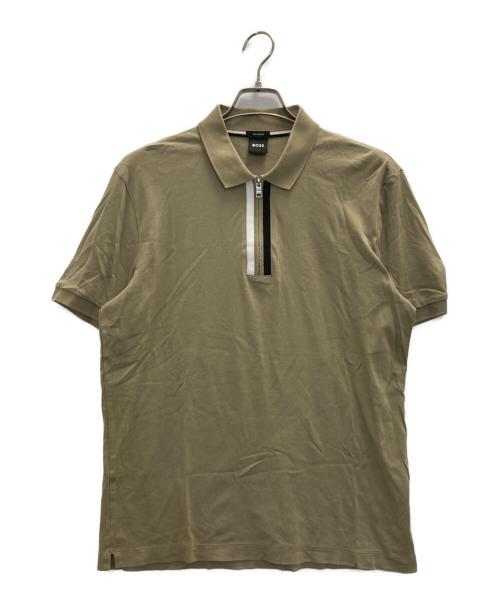 BOSS（ボス）BOSS (ボス) ハーフジップポロシャツ オリーブ サイズ:Mの古着・服飾アイテム