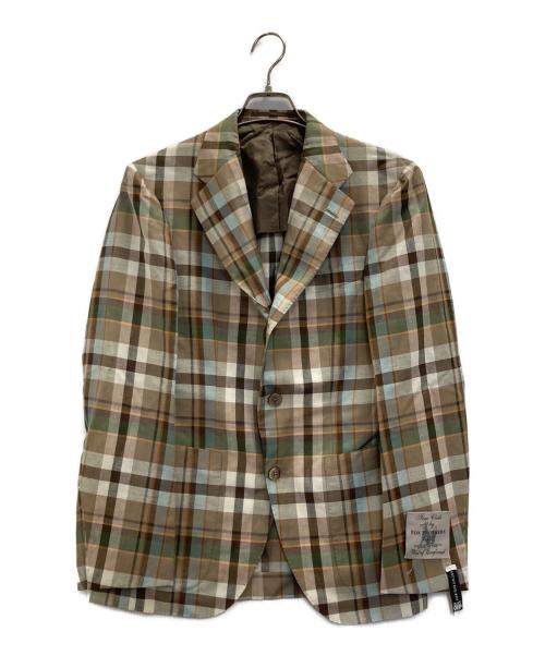 SHIPS（シップス）SHIPS (シップス) ラグジュアリー マドラスチェック ジャケット ブラウン サイズ:48の古着・服飾アイテム