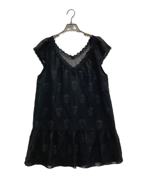 Hysteric Glamour（ヒステリックグラマー）Hysteric Glamour (ヒステリックグラマー) スカル柄ノースリーブレースワンピース ブラック サイズ:FREEの古着・服飾アイテム