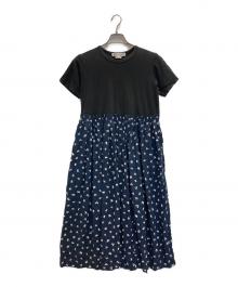 COMME des GARCONS COMME des GARCONS（コムデギャルソン コムデギャルソン）の古着「花柄切替ワンピース」｜ブラック