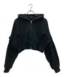 LIMI feu（リミフゥ）の古着「40/2 COTTON REMOVABLE SLEEVE PARKER」｜ブラック