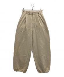 ETRE TOKYO（エトレトウキョウ）の古着「スウェットタックパンツ」｜ベージュ