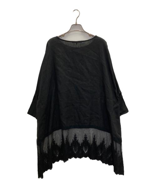 Vlas Blomme（ヴラスブラム）Vlas Blomme (ヴラスブラム) リネンブラウス ブラック サイズ:FREEの古着・服飾アイテム