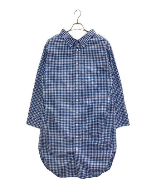 BALENCIAGA（バレンシアガ）BALENCIAGA (バレンシアガ) ボタンダウンチェックシャツワンピース ブルー サイズ:34の古着・服飾アイテム