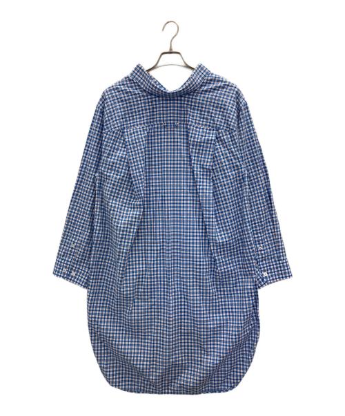 BALENCIAGA（バレンシアガ）BALENCIAGA (バレンシアガ) ボタンダウンチェックシャツワンピース ブルー サイズ:34の古着・服飾アイテム