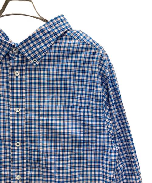 BALENCIAGA（バレンシアガ）BALENCIAGA (バレンシアガ) ボタンダウンチェックシャツワンピース ブルー サイズ:34の古着・服飾アイテム