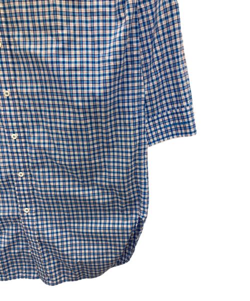 BALENCIAGA（バレンシアガ）BALENCIAGA (バレンシアガ) ボタンダウンチェックシャツワンピース ブルー サイズ:34の古着・服飾アイテム