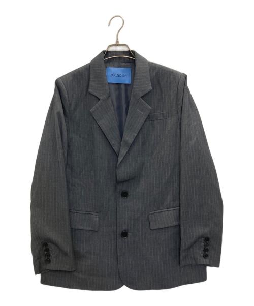 ok.soon（オクスン）ok.soon (オクスン) pinstripe tailored jacket グレー サイズ:FREEの古着・服飾アイテム