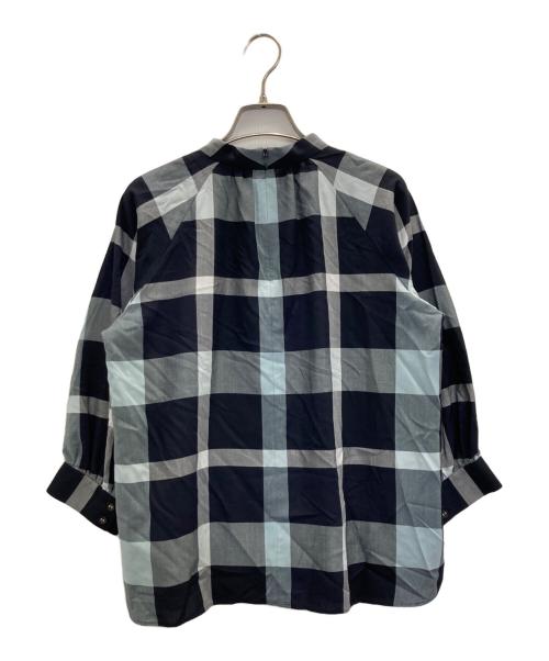 BLUE LABEL CRESTBRIDGE（ブルーレーベルクレストブリッジ）BLUE LABEL CRESTBRIDGE (ブルーレーベルクレストブリッジ) チェックブラウス ネイビー サイズ:38の古着・服飾アイテム