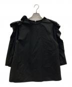 LOHENローヘン）の古着「ワイドラッフルブラウス」｜ブラック