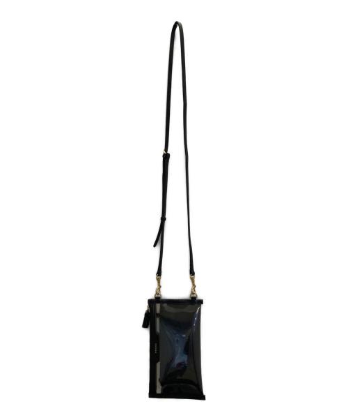 ANYA HINDMARCH（アニヤ・ハインドマーチ）ANYA HINDMARCH (アニヤ・ハインドマーチ) ショルダーバッグ エヴリシング ポーチ ブラックの古着・服飾アイテム