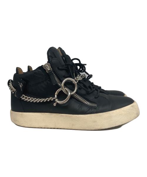 GIUSEPPE ZANOTTI（ジュゼッペザノッティ）GIUSEPPE ZANOTTI (ジュゼッペザノッティ) ミドルカットスニーカー ブラック サイズ:41の古着・服飾アイテム