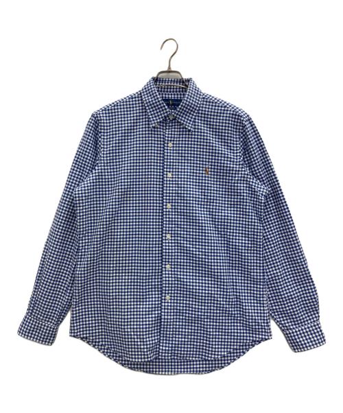 RALPH LAUREN（ラルフローレン）RALPH LAUREN (ラルフローレン) ギンガム オックスフォード シャツ ブルー サイズ:Mの古着・服飾アイテム
