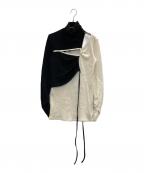 THINGS THAT MATTERシングスザットマター）の古着「CONTRAST HIGH NECK RIB TOPS」｜ホワイト×ブラック