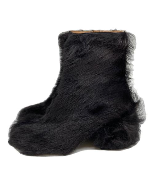 DRIES VAN NOTEN（ドリスヴァンノッテン）DRIES VAN NOTEN (ドリスヴァンノッテン) ファーショートブーツ ブラウン サイズ:23.5㎝の古着・服飾アイテム