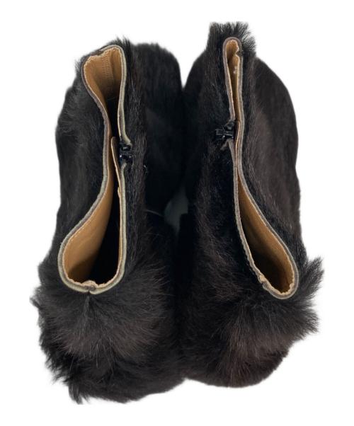 DRIES VAN NOTEN（ドリスヴァンノッテン）DRIES VAN NOTEN (ドリスヴァンノッテン) ファーショートブーツ ブラウン サイズ:23.5㎝の古着・服飾アイテム