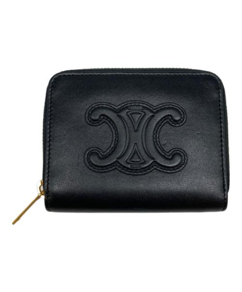 CELINE（セリーヌ）CELINE (セリーヌ) コンパクトトリオンフジップウォレット ブラックの古着・服飾アイテム