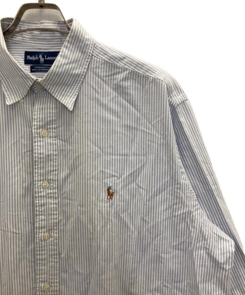 RALPH LAUREN（ラルフローレン）RALPH LAUREN (ラルフローレン) ストライプBDシャツ ブルー サイズ:17－35の古着・服飾アイテム
