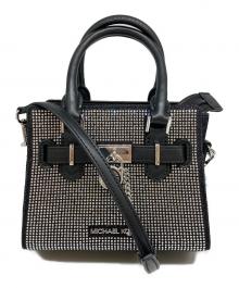 MICHAEL KORS（マイケルコース）の古着「Hamilton Extra-Small Crystal Embellished Denim Satchel」｜ブラック