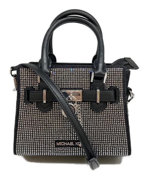 MICHAEL KORS（マイケルコース）MICHAEL KORS (マイケルコース) Hamilton Extra-Small Crystal Embellished Denim Satchel ブラックの古着・服飾アイテム