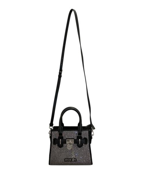 MICHAEL KORS（マイケルコース）MICHAEL KORS (マイケルコース) Hamilton Extra-Small Crystal Embellished Denim Satchel ブラックの古着・服飾アイテム