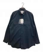 WHITE MOUNTAINEERINGホワイトマウンテ二アニング）の古着「REGULAR COLLAR SHIRT」｜ネイビー