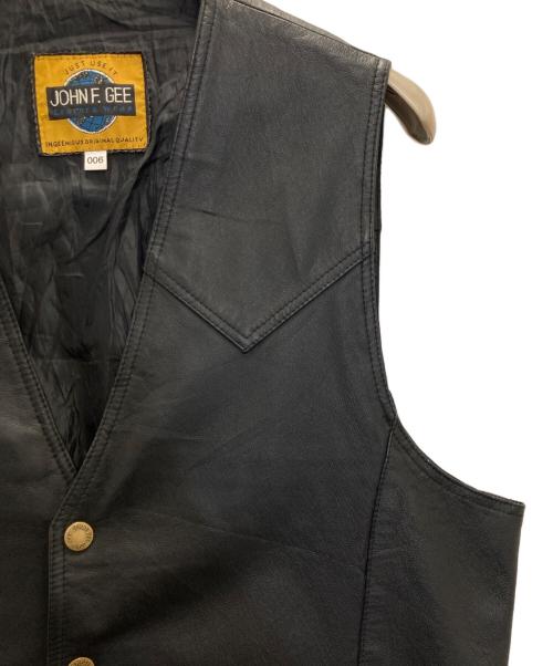JOHN F.GEE（ジョン・エフ・ジー）JOHN F.GEE (ジョン・エフ・ジー) レザーベスト ブラック サイズ:006の古着・服飾アイテム