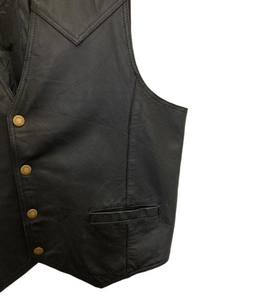 JOHN F.GEE（ジョン・エフ・ジー）JOHN F.GEE (ジョン・エフ・ジー) レザーベスト ブラック サイズ:006の古着・服飾アイテム