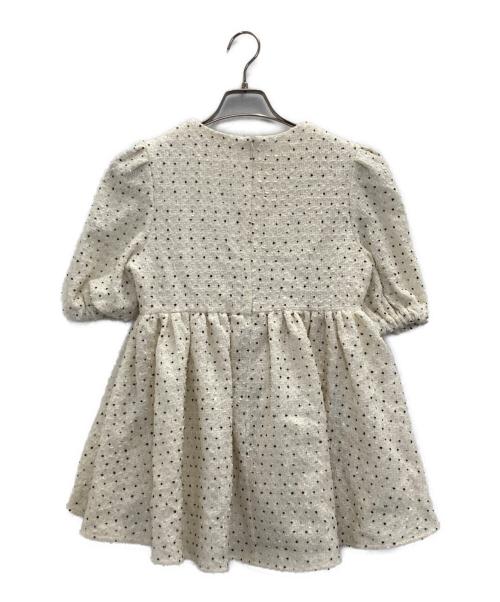 Bluelea（ブルレア）BLUELEA (ブルレア) ツイードペプラムカットソー アイボリー サイズ:FREEの古着・服飾アイテム