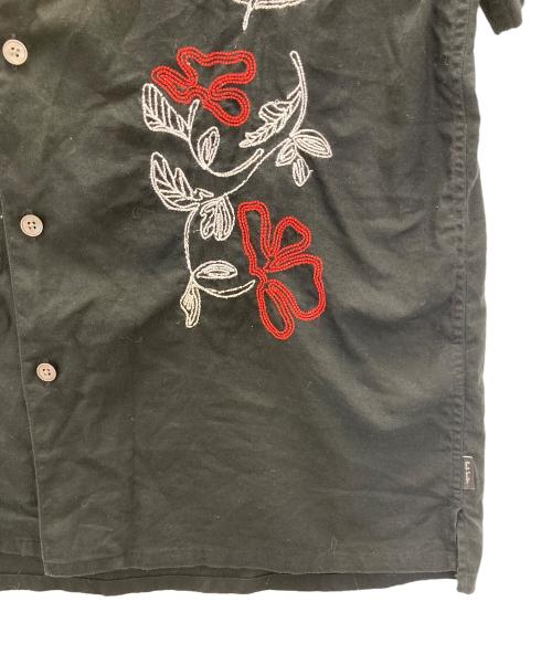 PS Paul Smith（ＰＳポールスミス）PS Paul Smith (ＰＳポールスミス) 刺繍半袖シャツ ブラック サイズ:Ｍの古着・服飾アイテム