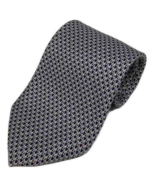 GUCCI（グッチ）GUCCI (グッチ) チェーンパターンシルクネクタイ ネイビー サイズ:不明の古着・服飾アイテム