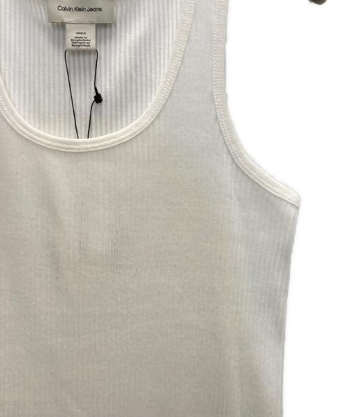 Calvin Klein Jeans（カルバンクラインジーンズ）Calvin Klein Jeans (カルバンクラインジーンズ) ノースリーブワンピース ホワイト サイズ:S 未使用品の古着・服飾アイテム