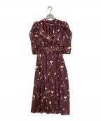 HER LIP TOハーリップトゥ）の古着「Autumn Floral Lace Trimmed Dress」｜レッド