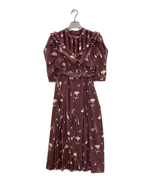 HER LIP TO（ハーリップトゥ）Her lip to (ハーリップトゥ) Autumn Floral Lace Trimmed Dress レッド サイズ:Sの古着・服飾アイテム