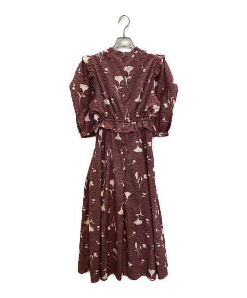 HER LIP TO（ハーリップトゥ）Her lip to (ハーリップトゥ) Autumn Floral Lace Trimmed Dress レッド サイズ:Sの古着・服飾アイテム