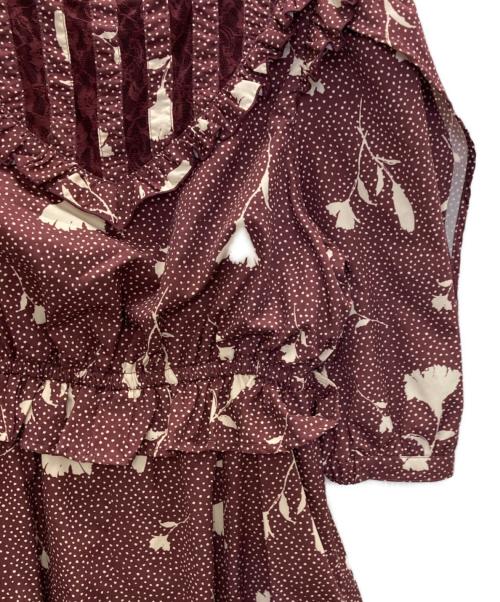 HER LIP TO（ハーリップトゥ）Her lip to (ハーリップトゥ) Autumn Floral Lace Trimmed Dress レッド サイズ:Sの古着・服飾アイテム