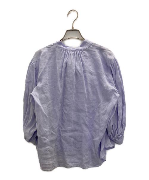 BALLSEY（ボールジィ）BALLSEY (ボールジィ) スムースラミー バイヤスボウタイブラウス ラベンダー サイズ:Sの古着・服飾アイテム