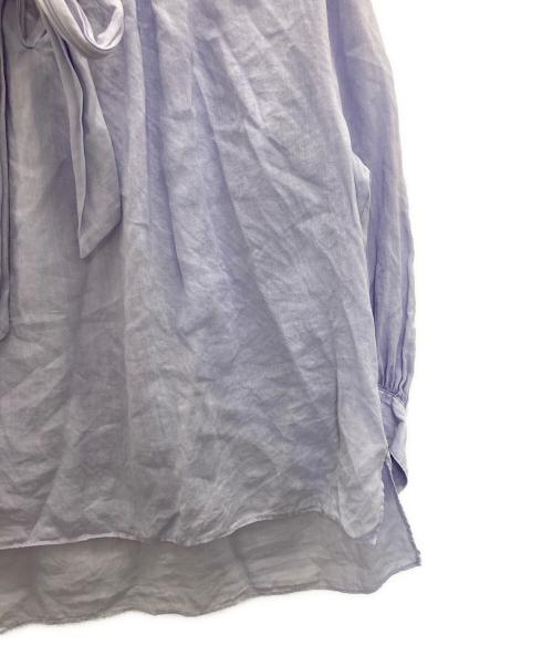 BALLSEY（ボールジィ）BALLSEY (ボールジィ) スムースラミー バイヤスボウタイブラウス ラベンダー サイズ:Sの古着・服飾アイテム
