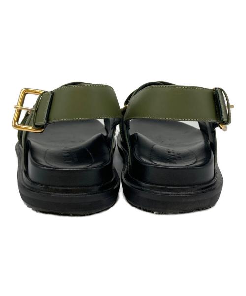 MARNI（マルニ）MARNI (マルニ) スベット クリスクロスサンダル ブラック×グリーン サイズ:24㎝の古着・服飾アイテム