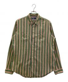 POLO RALPH LAUREN（ポロ・ラルフローレン）の古着「マルチストライプ長袖シャツ」｜グリーン