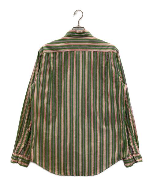 POLO RALPH LAUREN（ポロ・ラルフローレン）POLO RALPH LAUREN (ポロ・ラルフローレン) マルチストライプ長袖シャツ グリーン サイズ:Lの古着・服飾アイテム