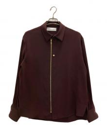 CULLNI（クルニ）の古着「Double Cloth Zip Up Long Sleeve Shirt/ダブル クロス ジップ アップ ロング スリーブ シャツ」｜ボルドー