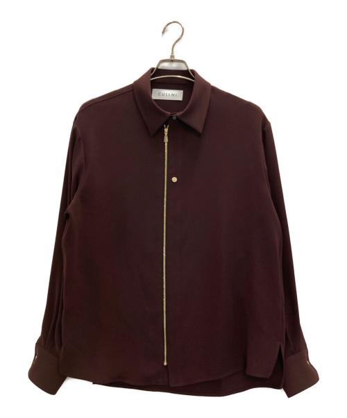 CULLNI（クルニ）CULLNI (クルニ) Double Cloth Zip Up Long Sleeve Shirt/ダブル クロス ジップ アップ ロング スリーブ シャツ ボルドー サイズ:1の古着・服飾アイテム