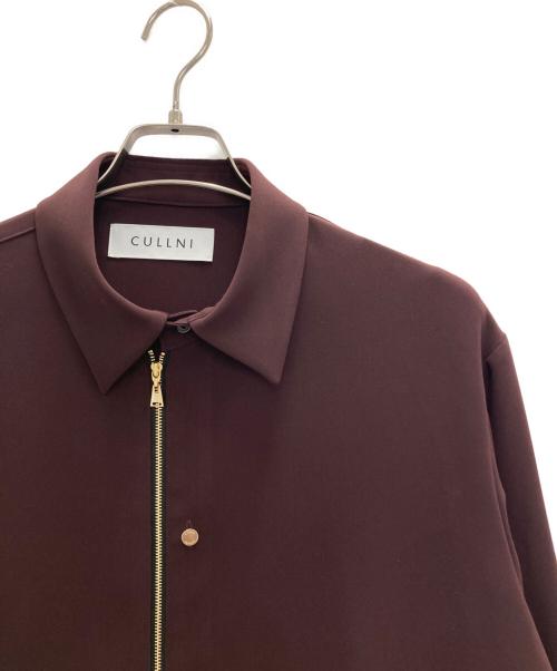 CULLNI（クルニ）CULLNI (クルニ) Double Cloth Zip Up Long Sleeve Shirt/ダブル クロス ジップ アップ ロング スリーブ シャツ ボルドー サイズ:1の古着・服飾アイテム