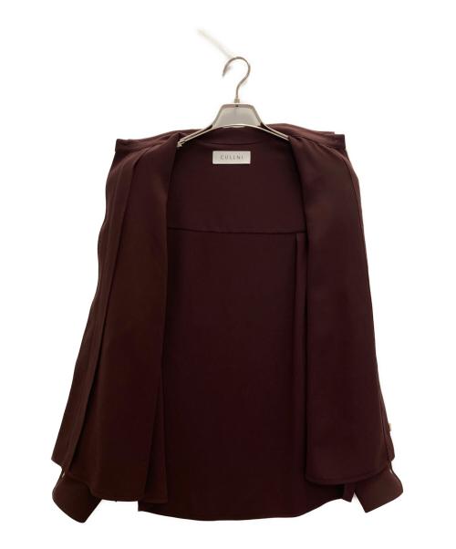 CULLNI（クルニ）CULLNI (クルニ) Double Cloth Zip Up Long Sleeve Shirt/ダブル クロス ジップ アップ ロング スリーブ シャツ ボルドー サイズ:1の古着・服飾アイテム