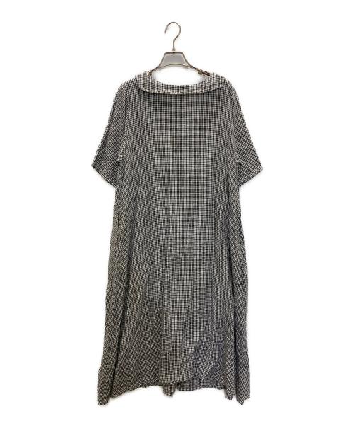 nest Robe（ネストローブ）nest Robe (ネストローブ) リネン2wayスクエアカラーワンピース ブラック サイズ:FREEの古着・服飾アイテム