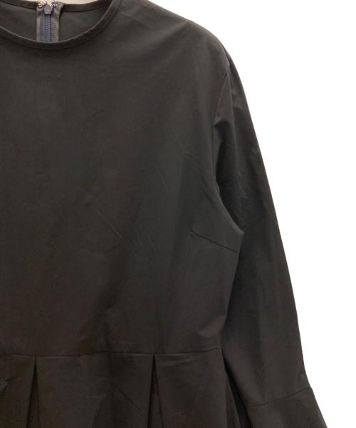 BALLSEY（ボールジィ）BALLSEY (ボールジィ) ストレッチタフタ ボックスタックワンピース ブラック サイズ:36の古着・服飾アイテム