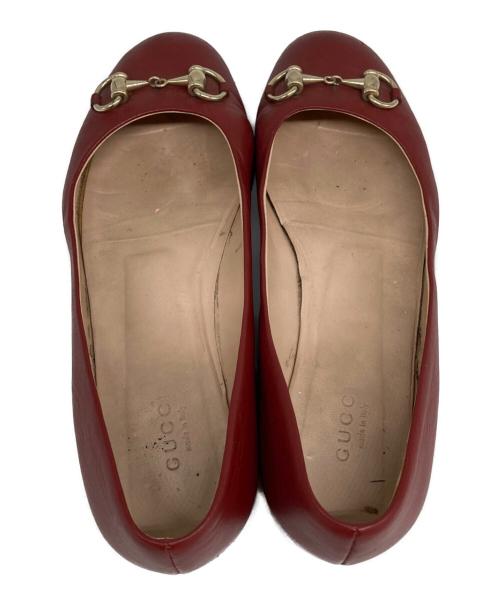 GUCCI（グッチ）GUCCI (グッチ) フラットパンプス レッド サイズ:37 2/1の古着・服飾アイテム