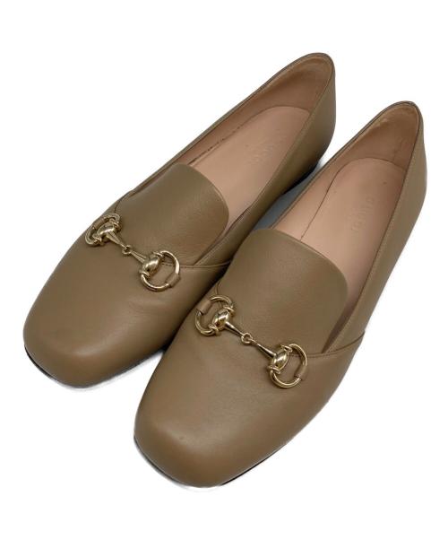 GUCCI（グッチ）GUCCI (グッチ) ホースビットレザーローファー ベージュ サイズ:38の古着・服飾アイテム