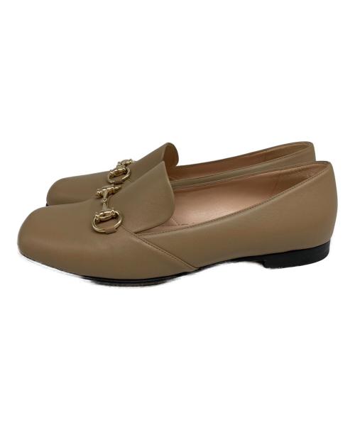 GUCCI（グッチ）GUCCI (グッチ) ホースビットレザーローファー ベージュ サイズ:38の古着・服飾アイテム
